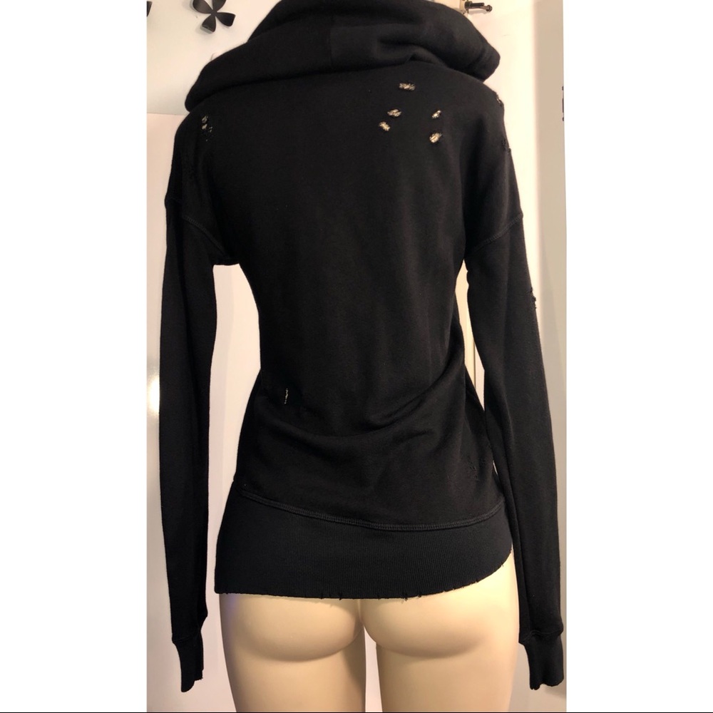 ➡️N: Philanthropy black cat zip up hoodie XS NWT - Picture 3 of 8